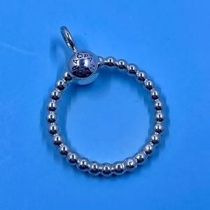 Authentic Pandora O Beaded Pendant charm carrier retired sterling silver